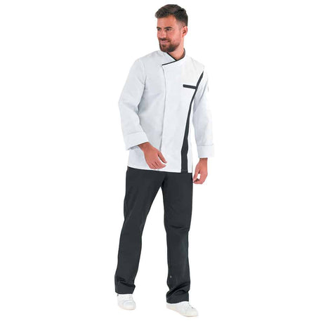 Pantalon de patissier noir avec ceinture élastique Pantalon de patissier noir avec ceinture élastique