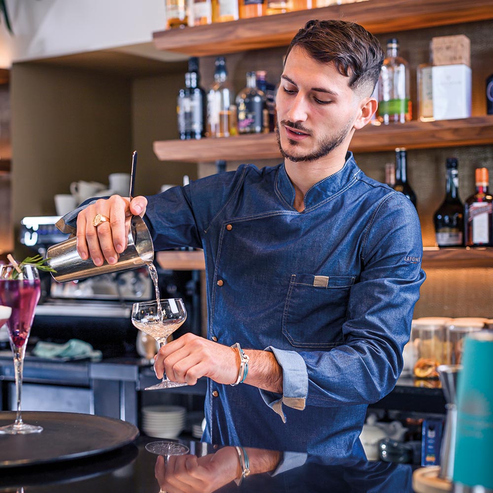 Giacca da cucina in jeans da uomo BROCA maniche lunghe