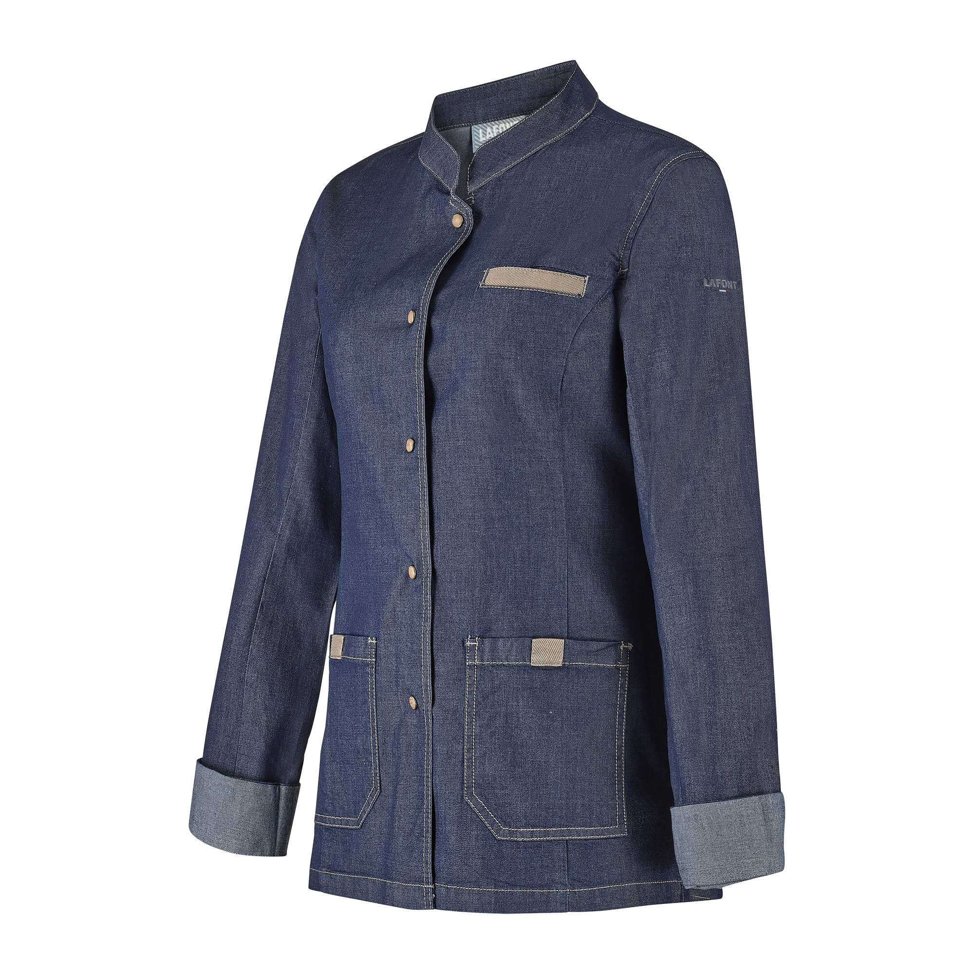 Veste de cuisine femme MONGE, en jean coupe droite Tenue de