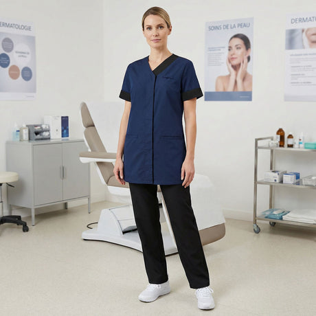 Ensemble Tenue Médicale Homme Bleu Clair S - Uniforme Infirmier Respirant Pour Travail Et Loisirs