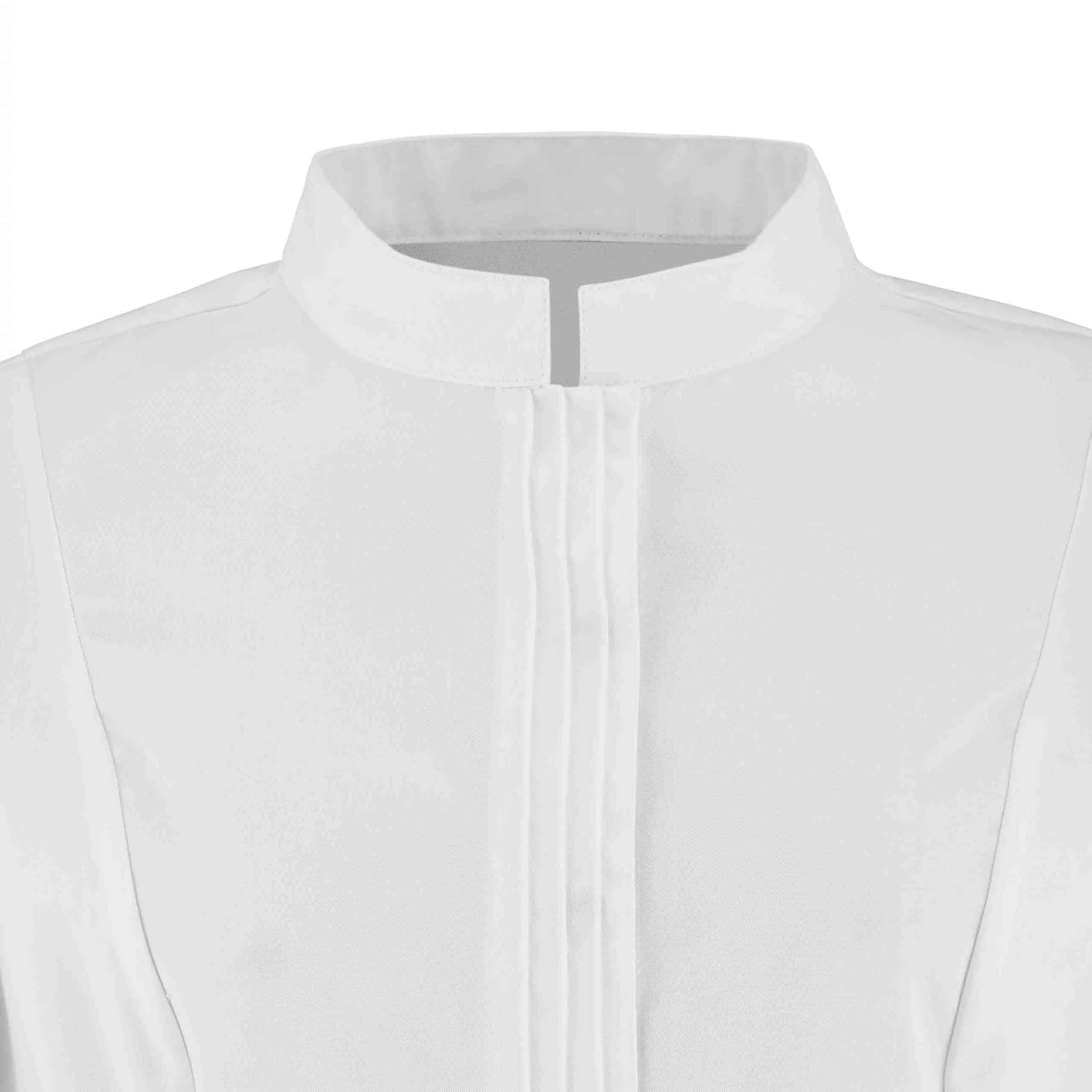 Zoom collar CRISTAL jacket short sleeves woman white.