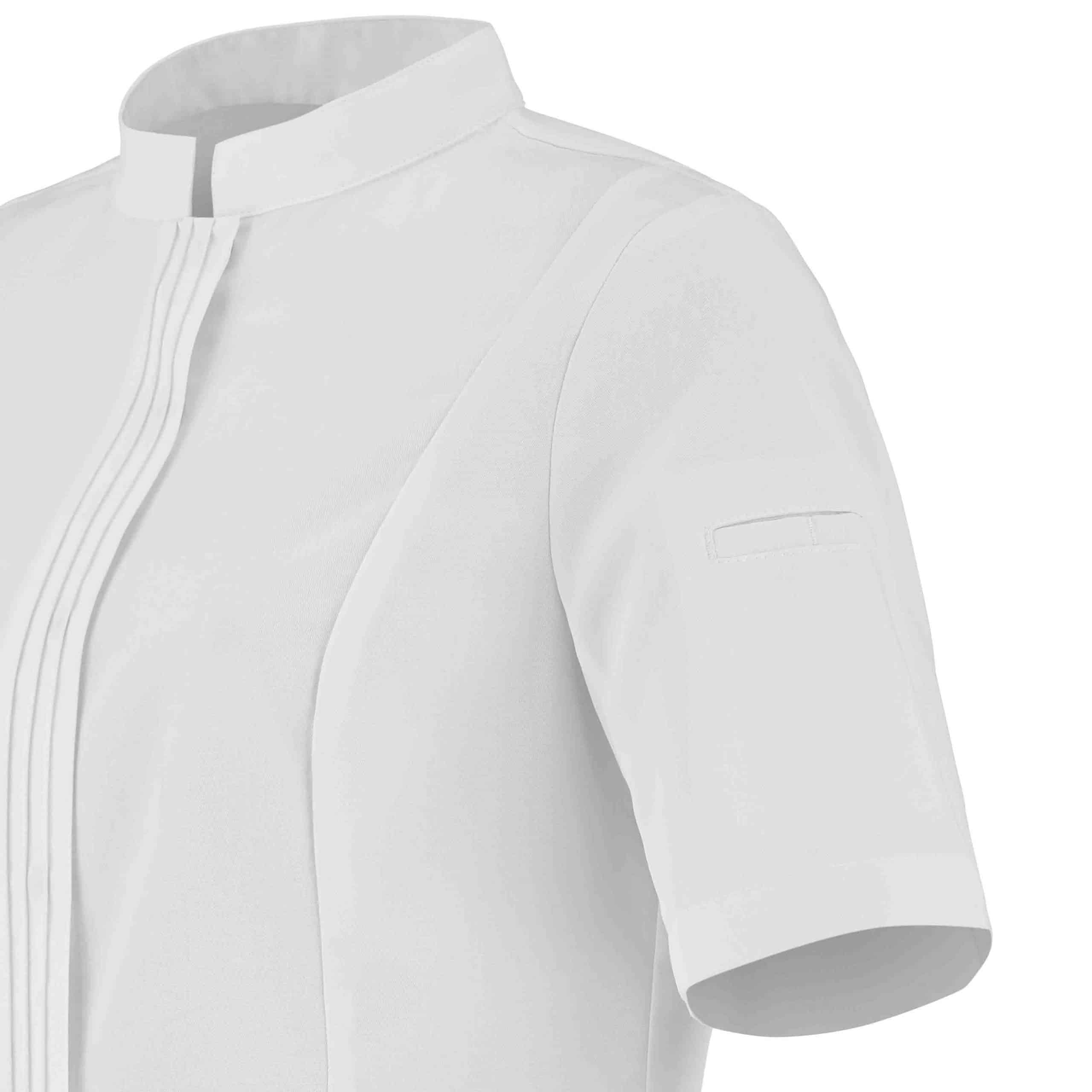 Zoom pocket CRISTAL jacket short sleeves woman white.