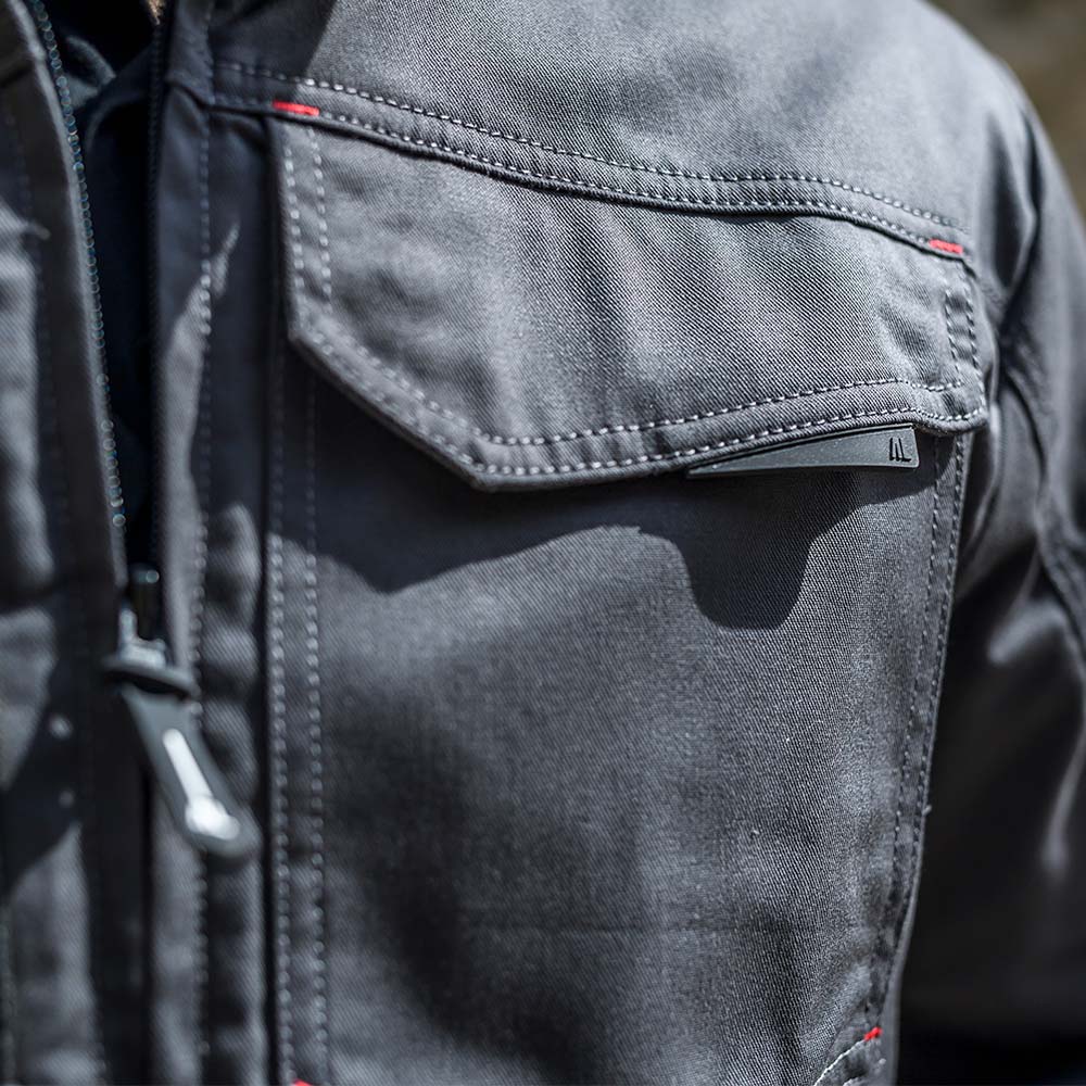 Zoom pocket SHEAR men's jacket charcoal grey.